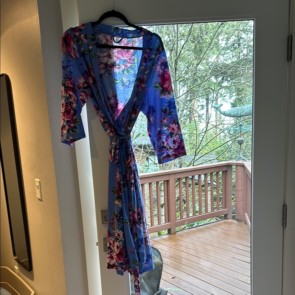 Floral Blue Labor/Delivery Robe
